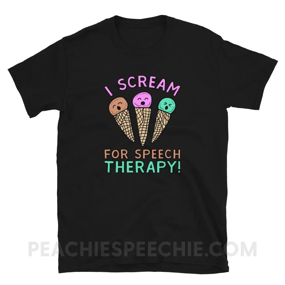 I Scream for Speech Classic Tee - Black / S - T-Shirts & Tops peachiespeechie.com