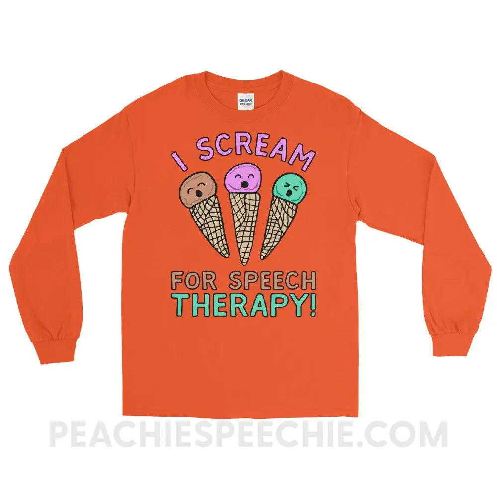 I Scream for Speech Long Sleeve Tee - T-Shirts & Tops peachiespeechie.com