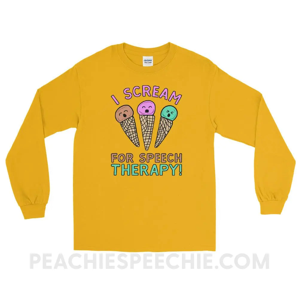 I Scream for Speech Long Sleeve Tee - T-Shirts & Tops peachiespeechie.com