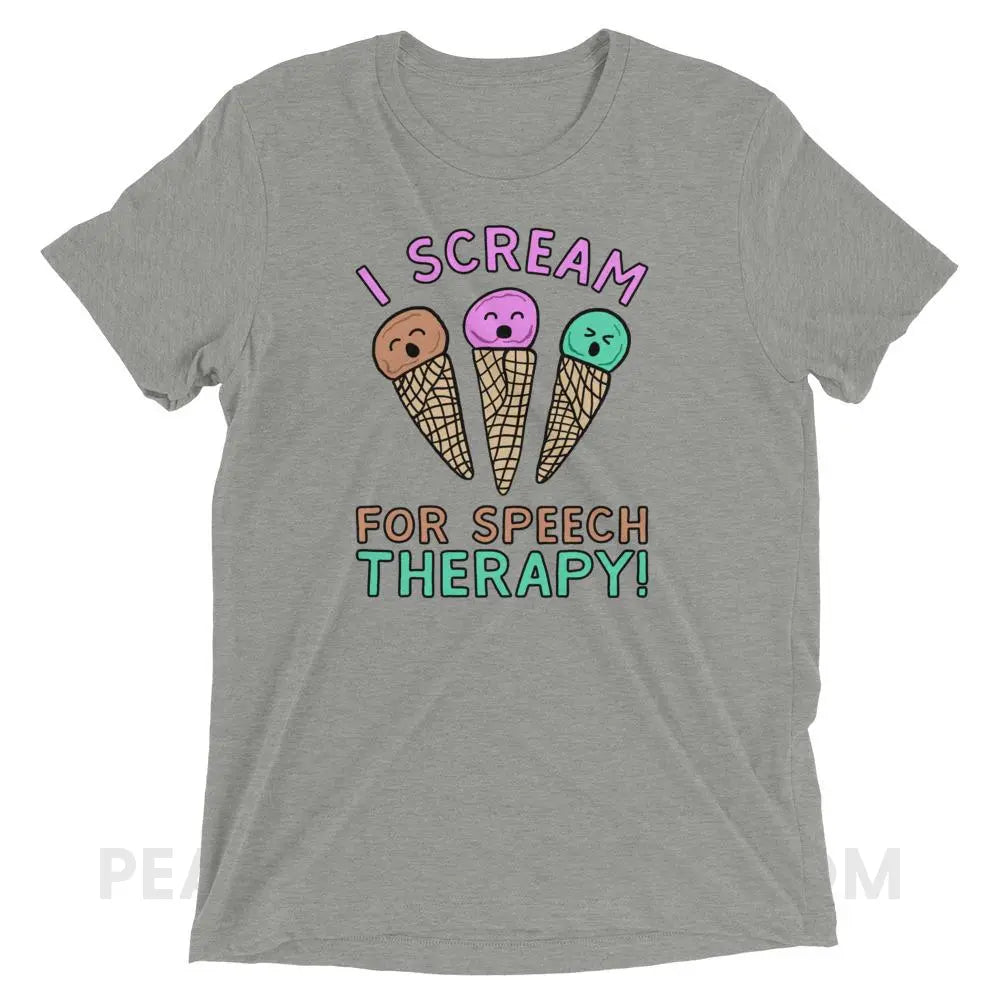 I Scream for Speech Tri-Blend Tee - Athletic Grey Triblend / XS - T-Shirts & Tops peachiespeechie.com
