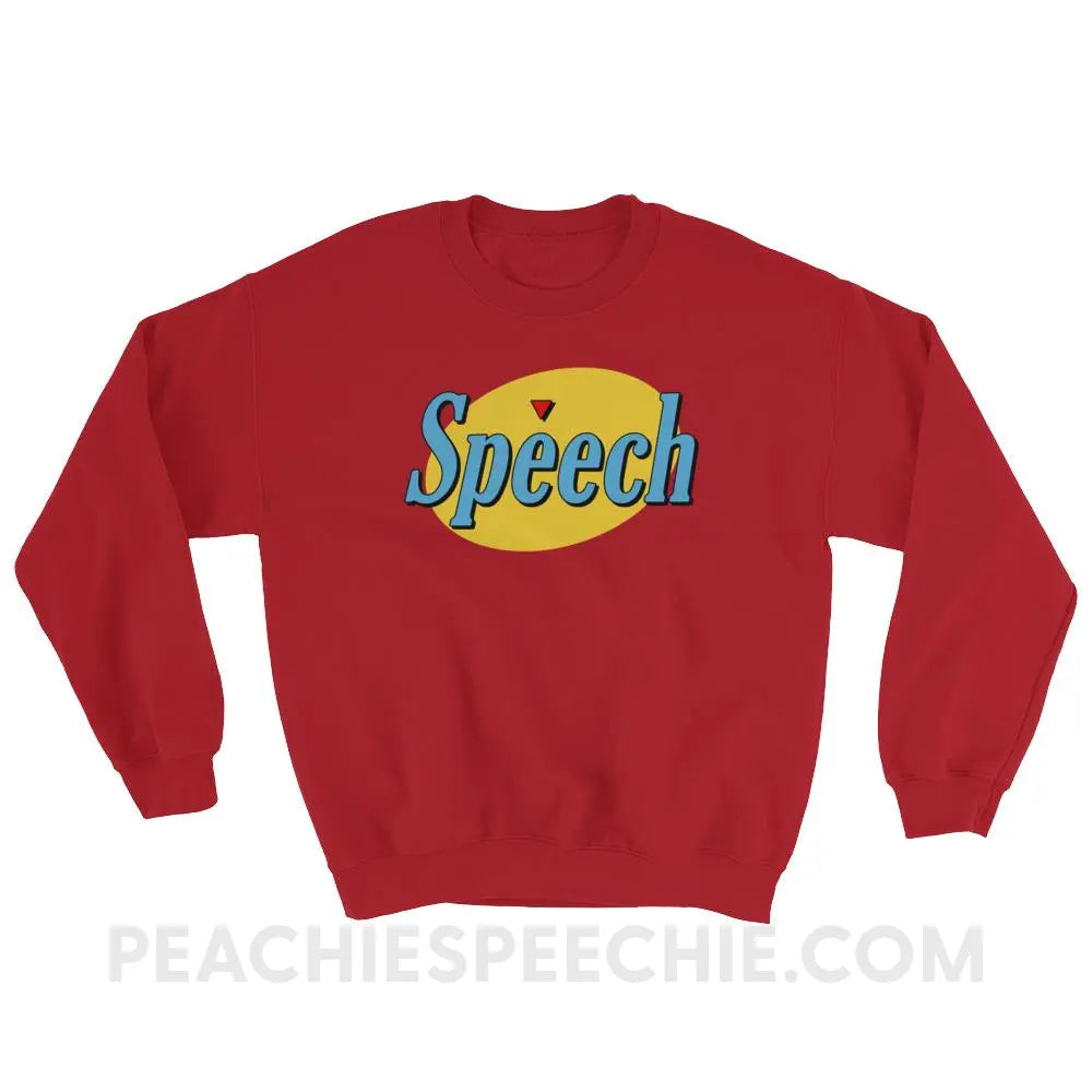 Seinfeld Speech Classic Sweatshirt - Red / S Hoodies & Sweatshirts peachiespeechie.com