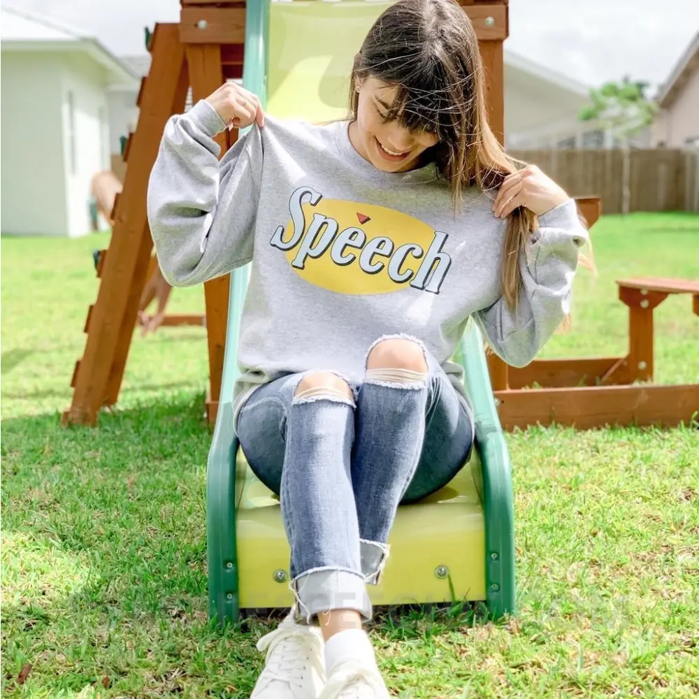 Seinfeld Speech Classic Sweatshirt - Sport Grey / S - Hoodies & Sweatshirts peachiespeechie.com