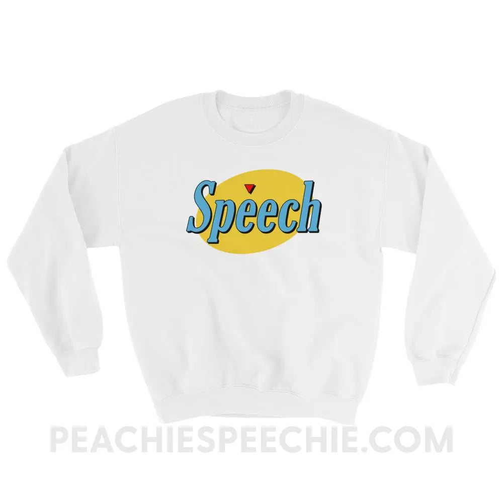 Seinfeld Speech Classic Sweatshirt - White / S - Hoodies & Sweatshirts peachiespeechie.com