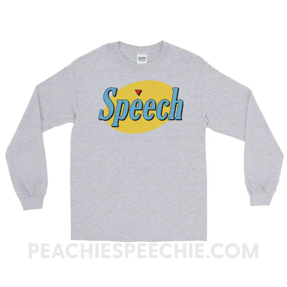 Seinfeld Speech Long Sleeve Tee - Sport Grey / S - T-Shirts & Tops peachiespeechie.com