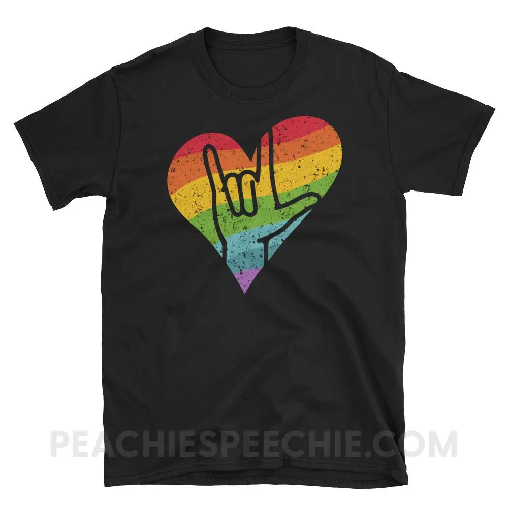 Sign Love Classic Tee - Black / S - T-Shirts & Tops peachiespeechie.com