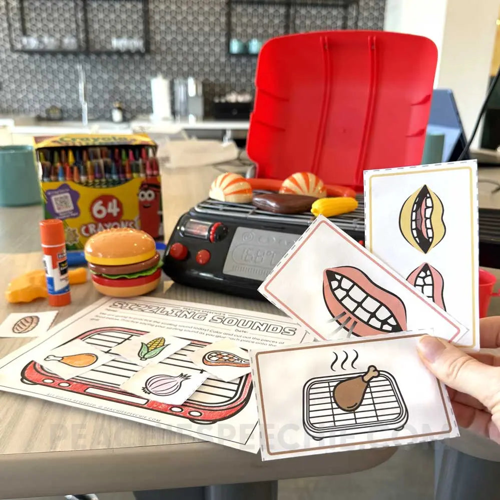 Sizzling Sounds Lateral S Speech Therapy Activity - Materials peachiespeechie.com