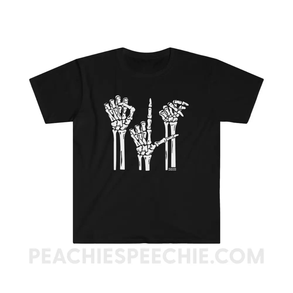 Skeleton SLP Classic Tee - Black / S - T-Shirts & Tops peachiespeechie.com