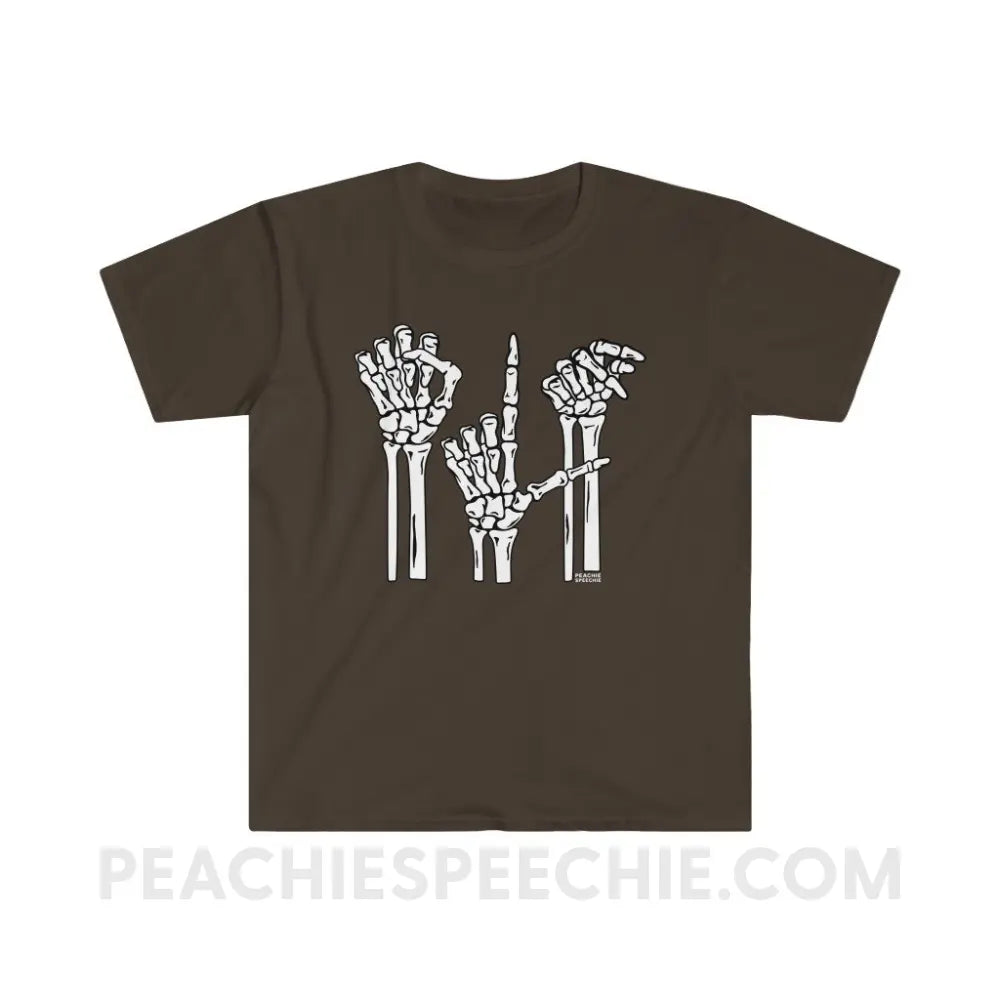 Skeleton SLP Classic Tee - Dark Chocolate / S - T-Shirts & Tops peachiespeechie.com