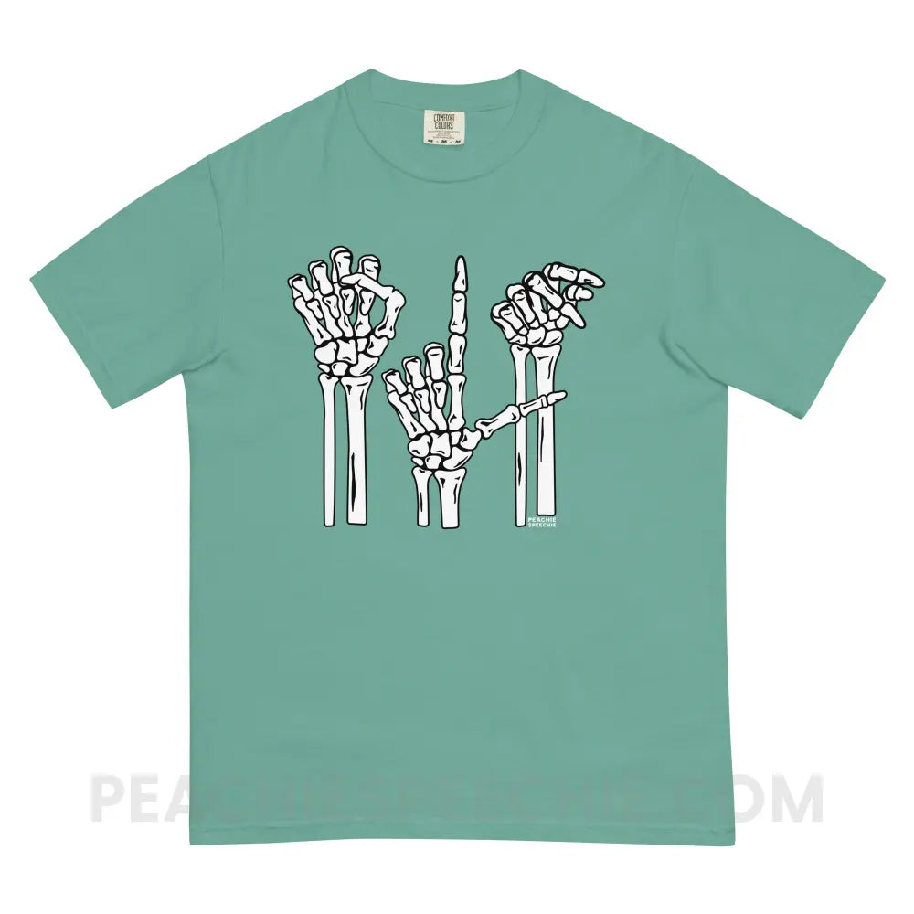 Skeleton SLP Comfort Colors Tee - peachiespeechie.com