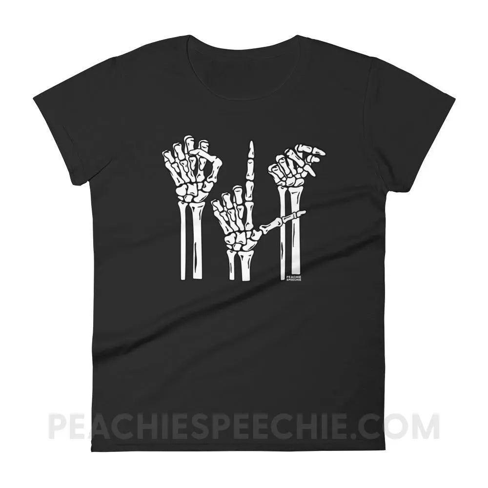 Skeleton SLP Women’s Trendy Tee - Black / S T-Shirts & Tops peachiespeechie.com