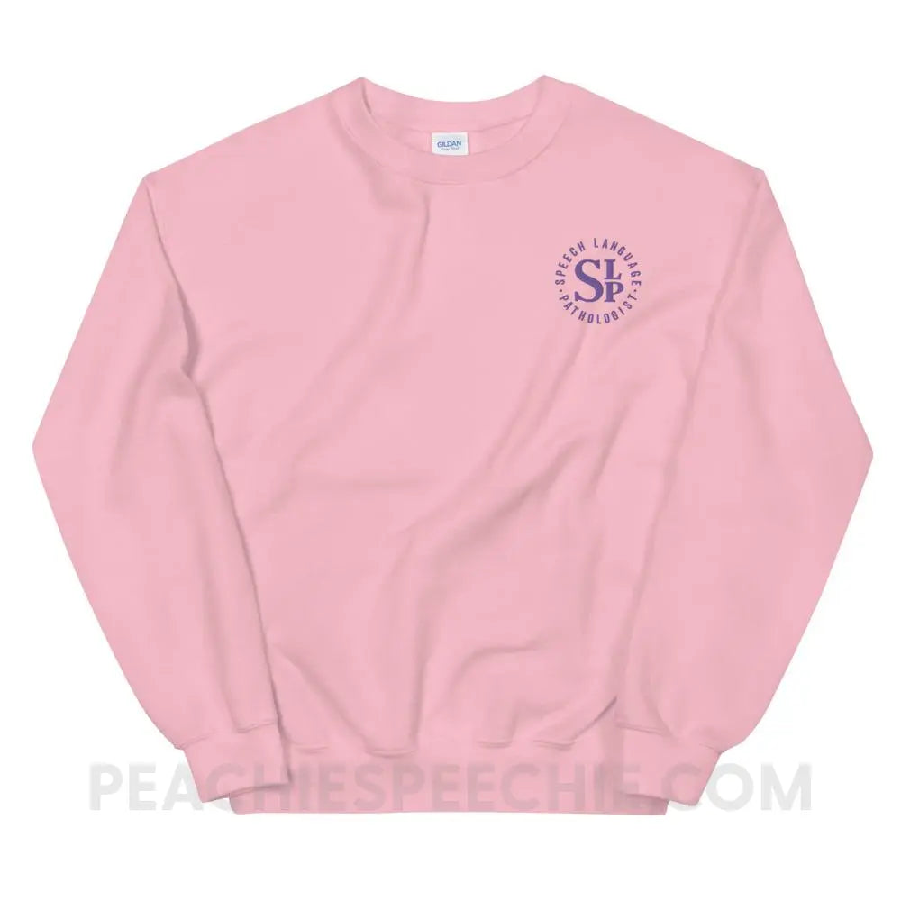 SLP Badge Embroidered Classic Sweatshirt - Light Pink / S - Hoodies & Sweatshirts peachiespeechie.com