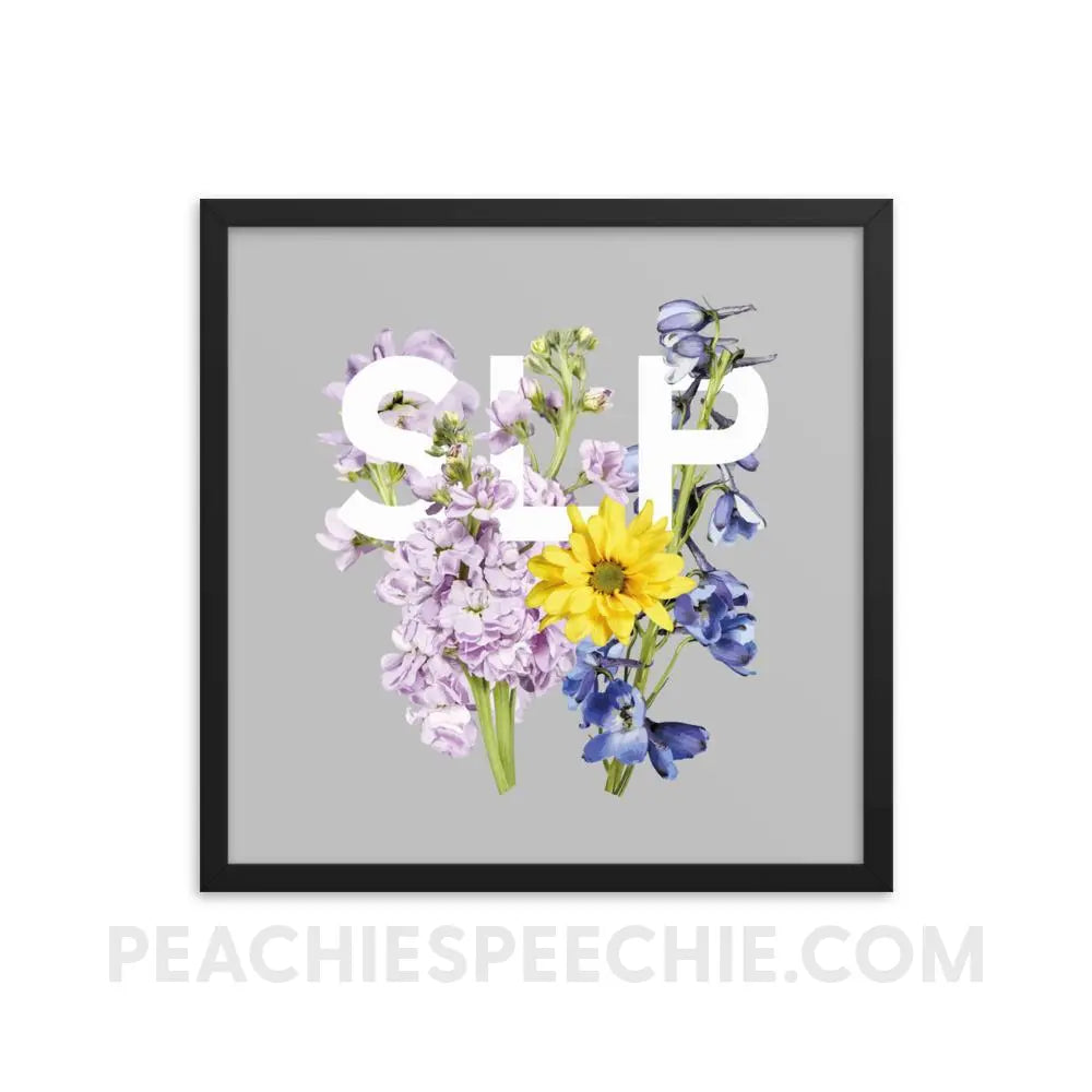 SLP Bouquet Framed Poster - 18×18 Posters peachiespeechie.com