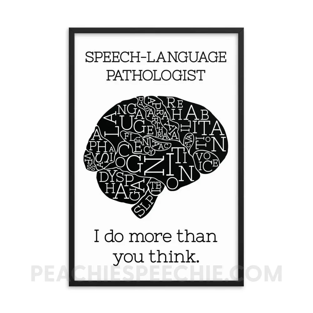 SLP Brain Framed Poster - 24×36 - Posters peachiespeechie.com