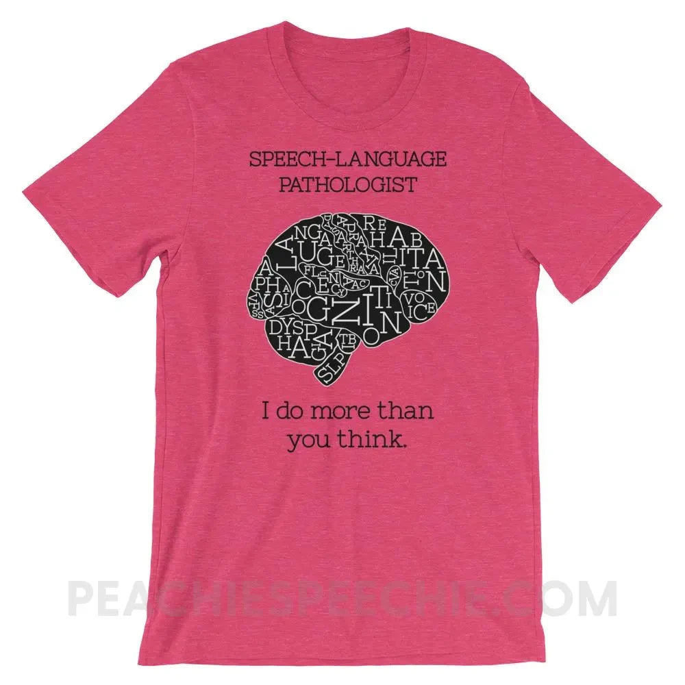 SLP Brain Premium Soft Tee - Heather Raspberry / S - T-Shirts & Tops peachiespeechie.com