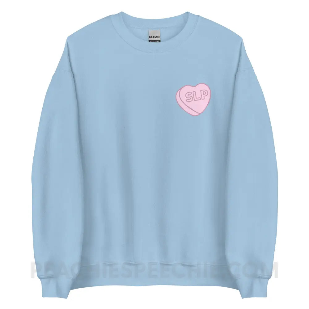 SLP Candy Heart Classic Sweatshirt - Light Blue / M - peachiespeechie.com