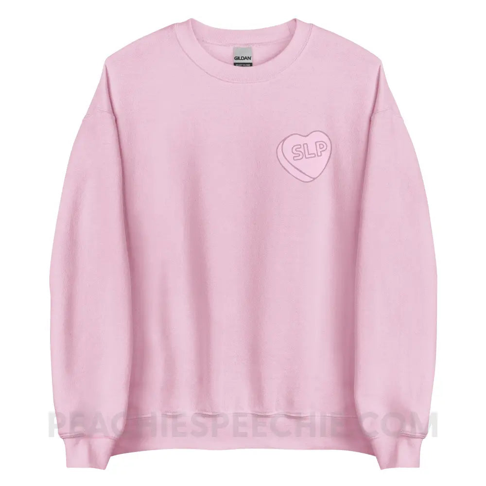 SLP Candy Heart Classic Sweatshirt - Light Pink / S - peachiespeechie.com