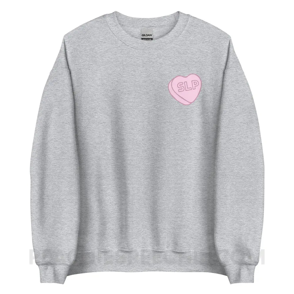 SLP Candy Heart Classic Sweatshirt - Sport Grey / L - peachiespeechie.com