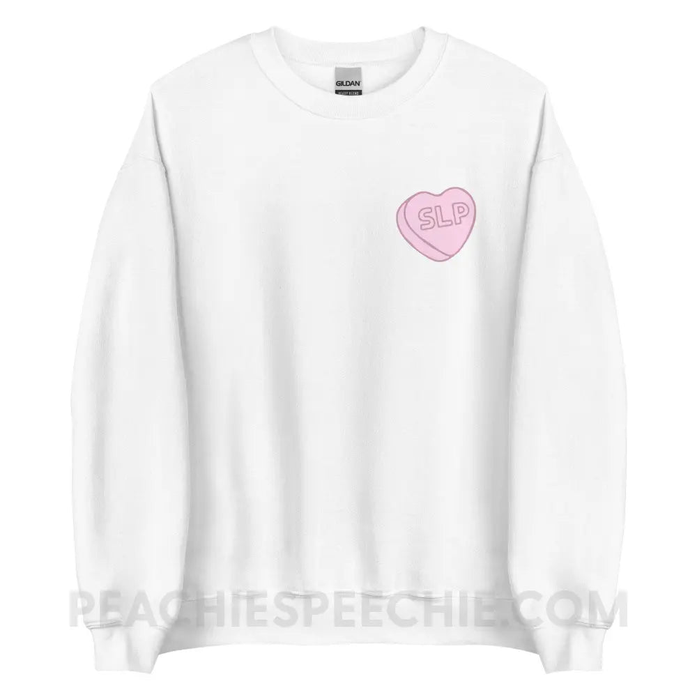 SLP Candy Heart Classic Sweatshirt - White / S - peachiespeechie.com