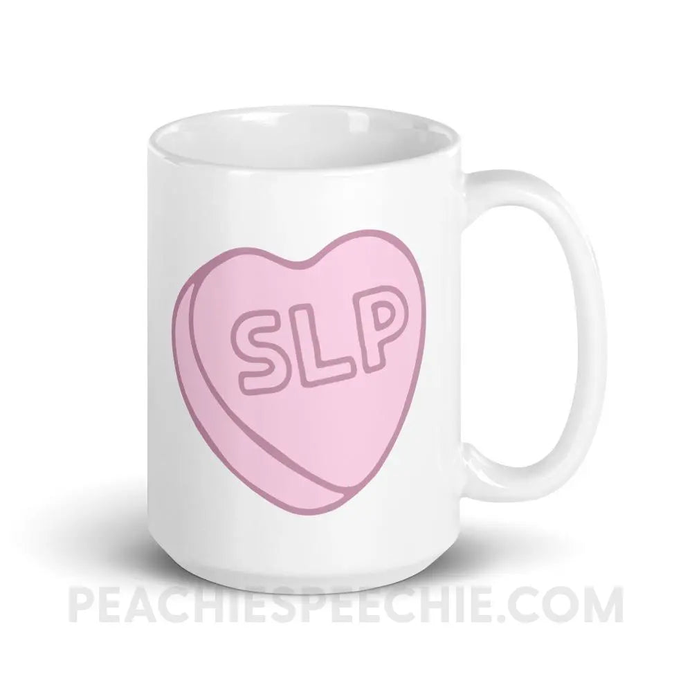 SLP Candy Heart Coffee Mug - 15oz - peachiespeechie.com