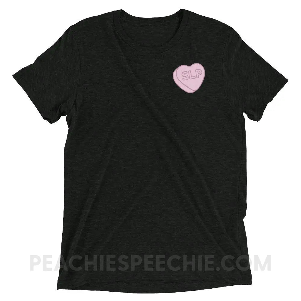 SLP Candy Heart Tri-Blend Tee - Charcoal-Black Triblend / XS - peachiespeechie.com