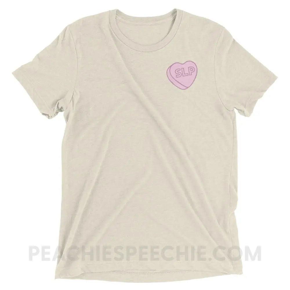 SLP Candy Heart Tri-Blend Tee - Oatmeal Triblend / XS - peachiespeechie.com