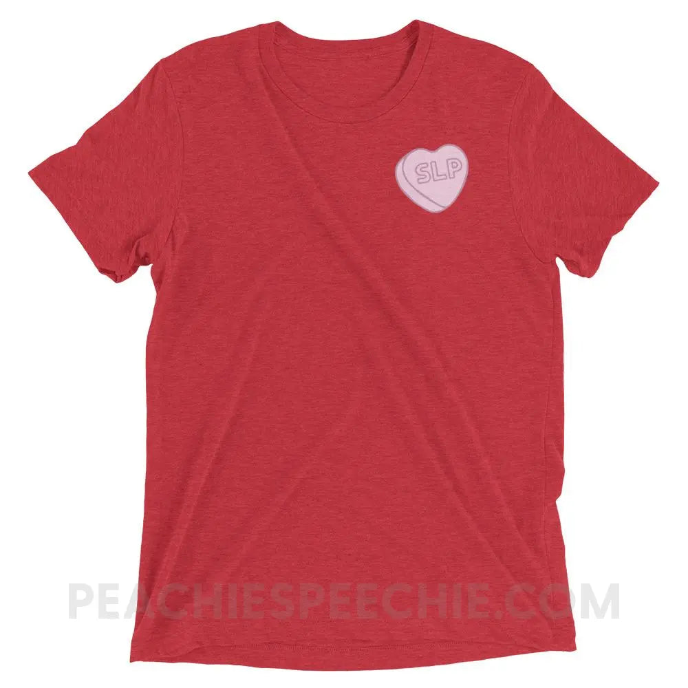 SLP Candy Heart Tri-Blend Tee - Red Triblend / XS - peachiespeechie.com