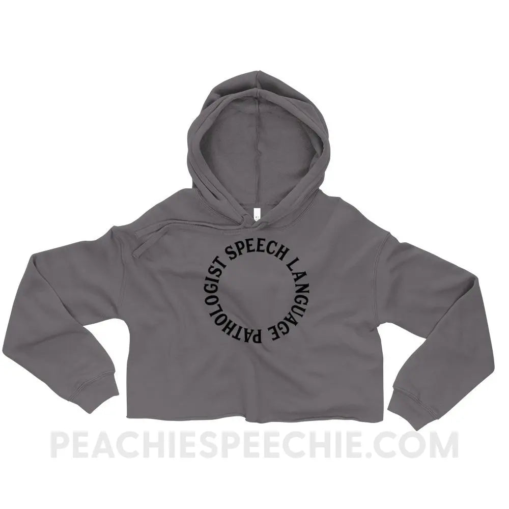 SLP Circle Soft Crop Hoodie - Storm / S - Hoodies & Sweatshirts peachiespeechie.com