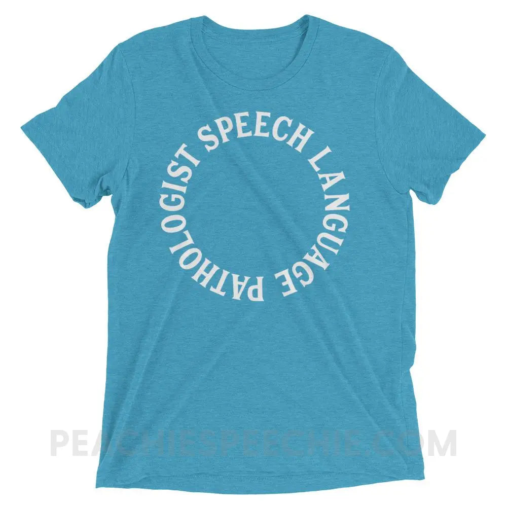 SLP Circle Tri-Blend Tee - Aqua Triblend / XS - T-Shirts & Tops peachiespeechie.com