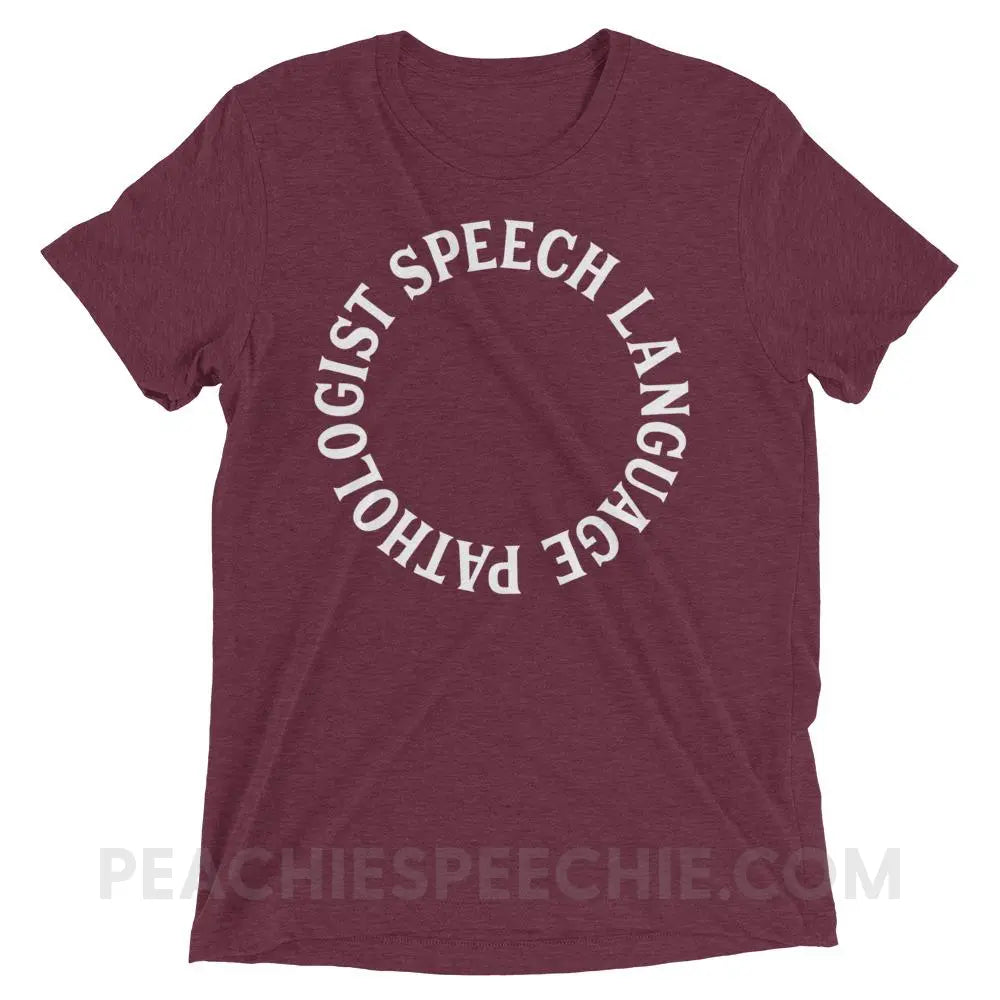 SLP Circle Tri-Blend Tee - Maroon Triblend / XS - T-Shirts & Tops peachiespeechie.com