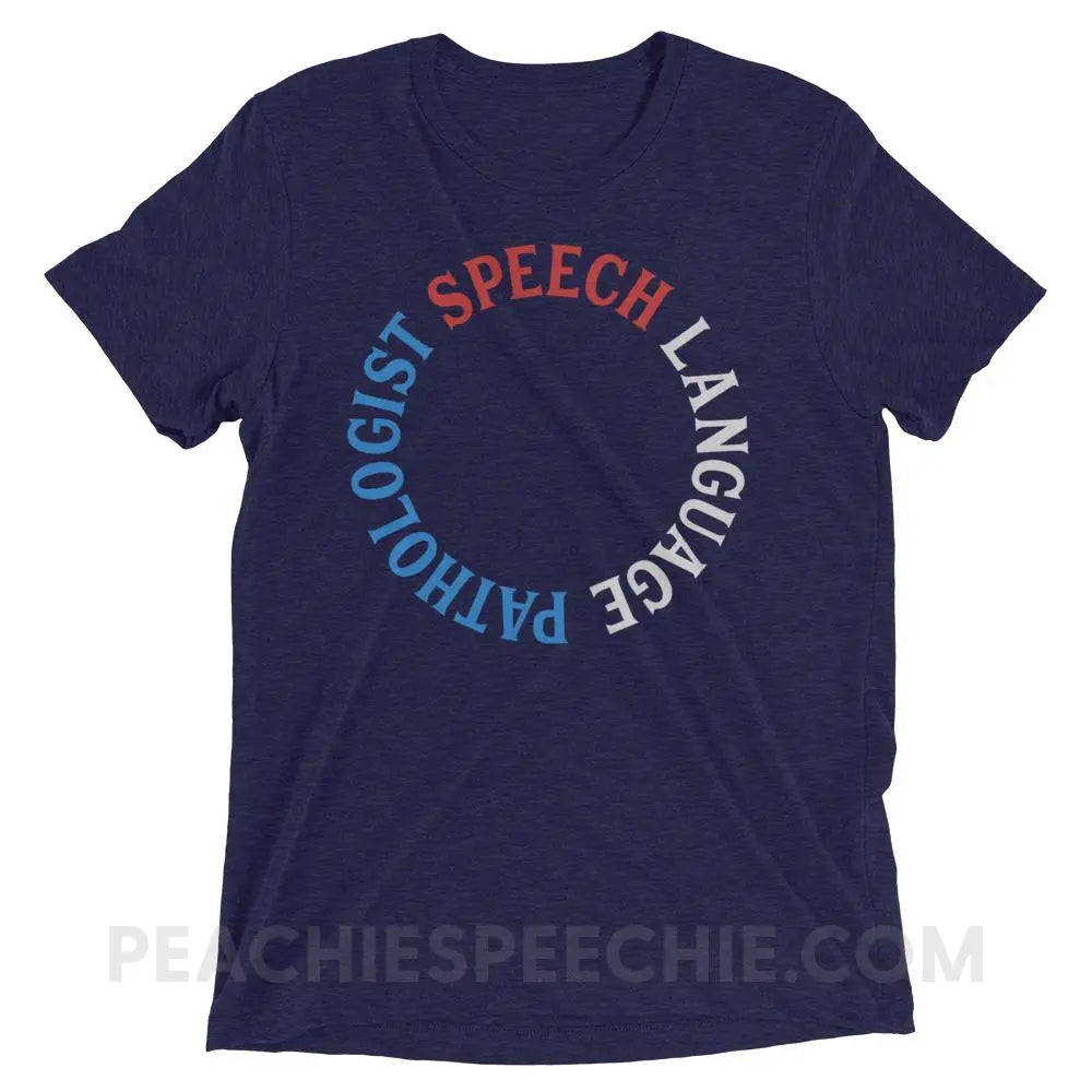 SLP Circle Tri-Blend Tee - Navy Triblend / XS - T-Shirts & Tops peachiespeechie.com