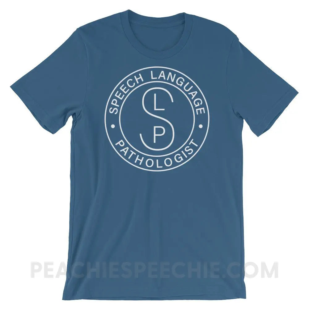 SLP Emblem Premium Soft Tee - Steel Blue / S - T - Shirts & Tops peachiespeechie.com