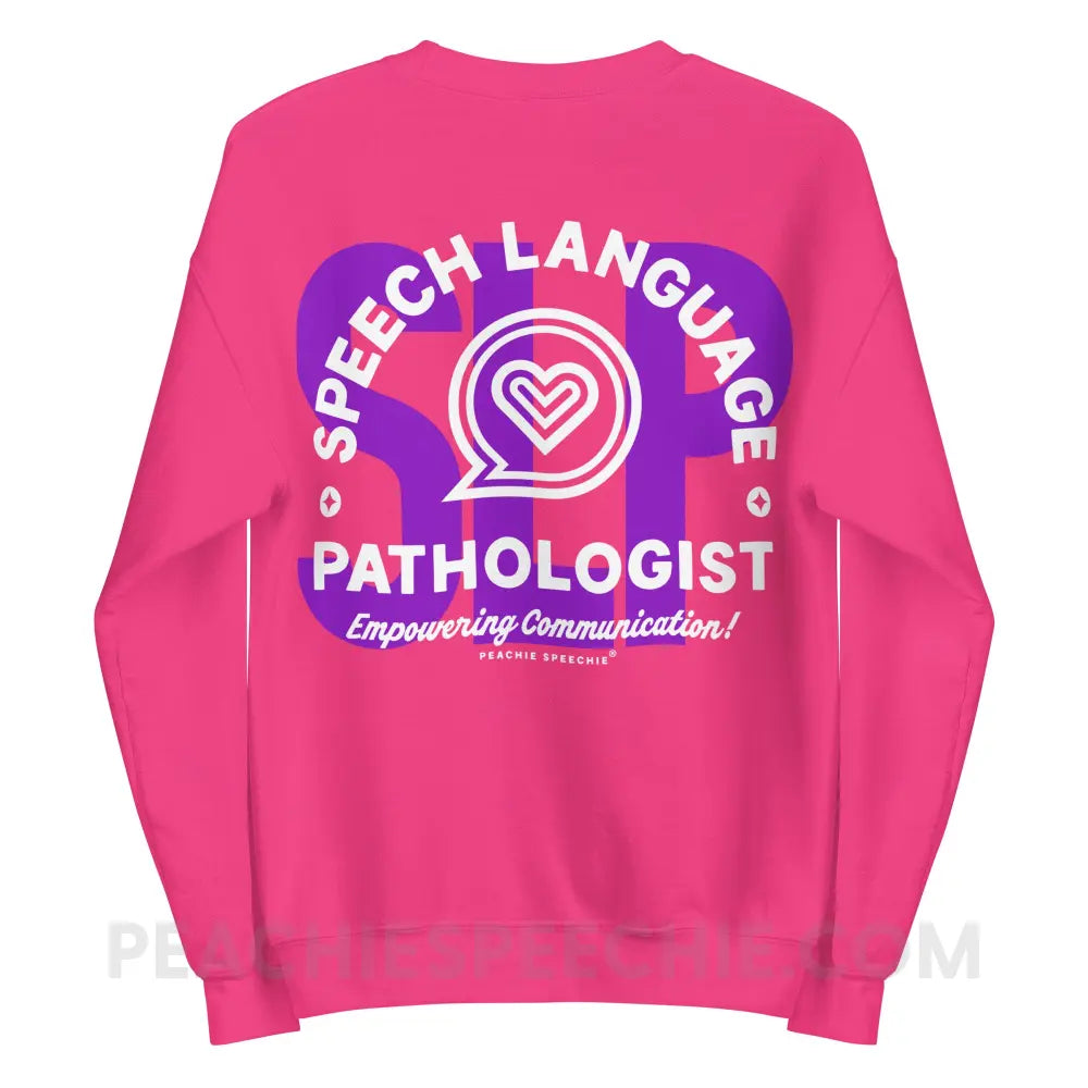 SLP Empowering Communication Classic Sweatshirt peachiespeechie.com