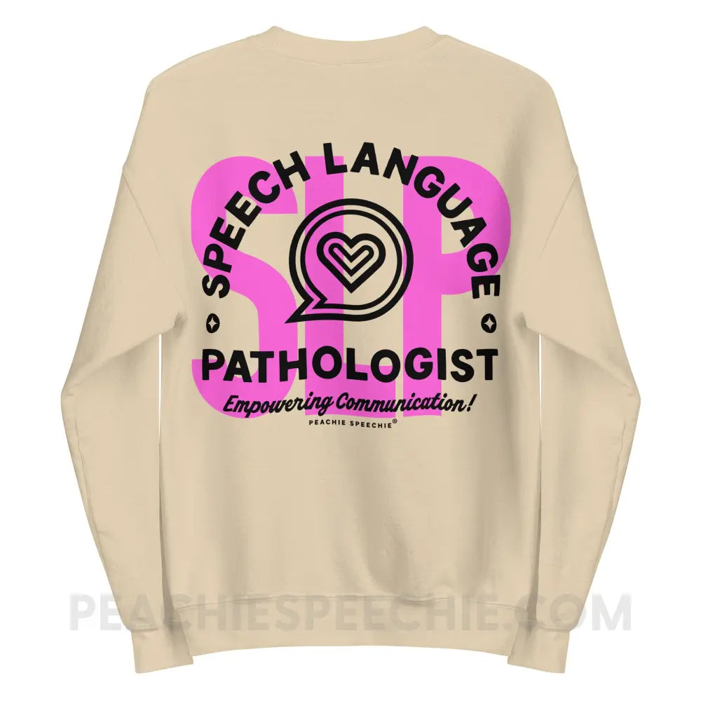SLP Empowering Communication Classic Sweatshirt Sand / S peachiespeechie.com