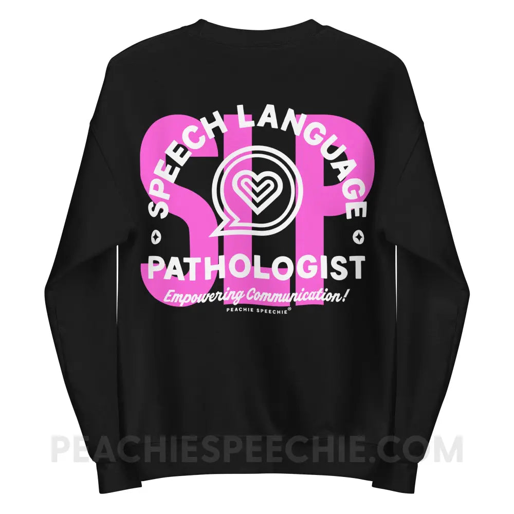 SLP Empowering Communication Classic Sweatshirt Black / S peachiespeechie.com