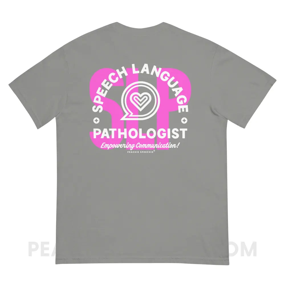 SLP Empowering Communication Comfort Colors Tee Grey / S peachiespeechie.com