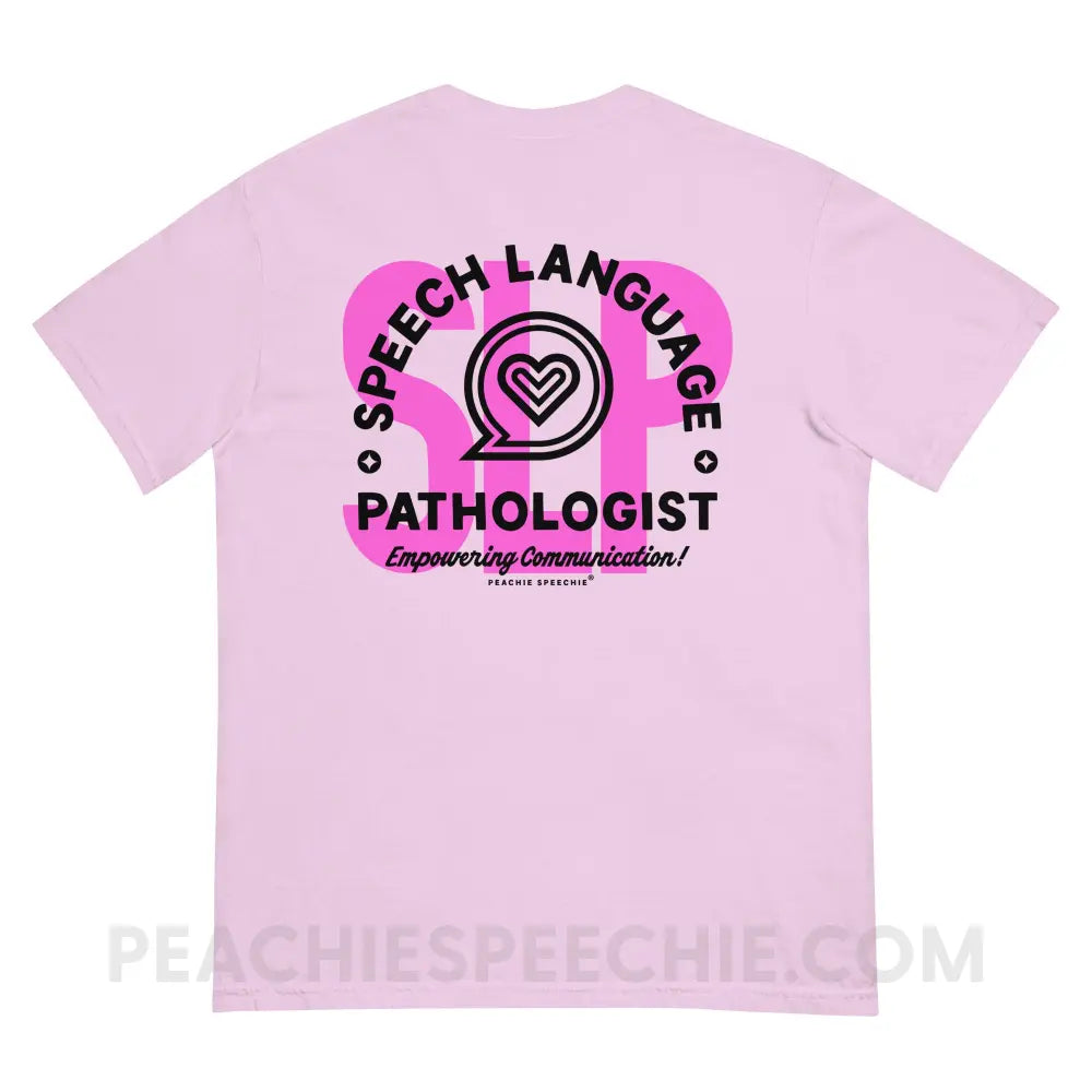 SLP Empowering Communication Comfort Colors Tee Orchid / S peachiespeechie.com