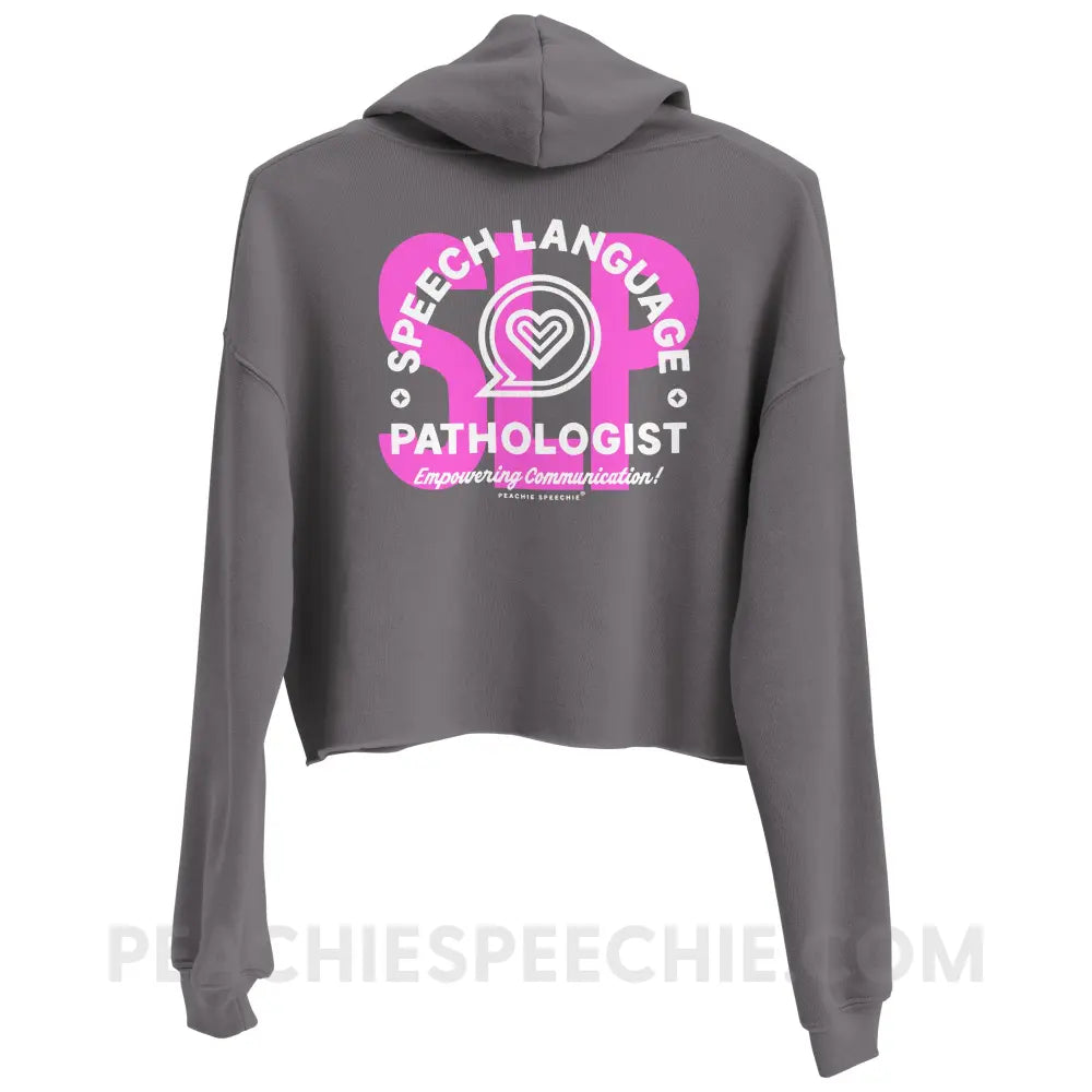 SLP Empowering Communication Crop Hoodie peachiespeechie.com