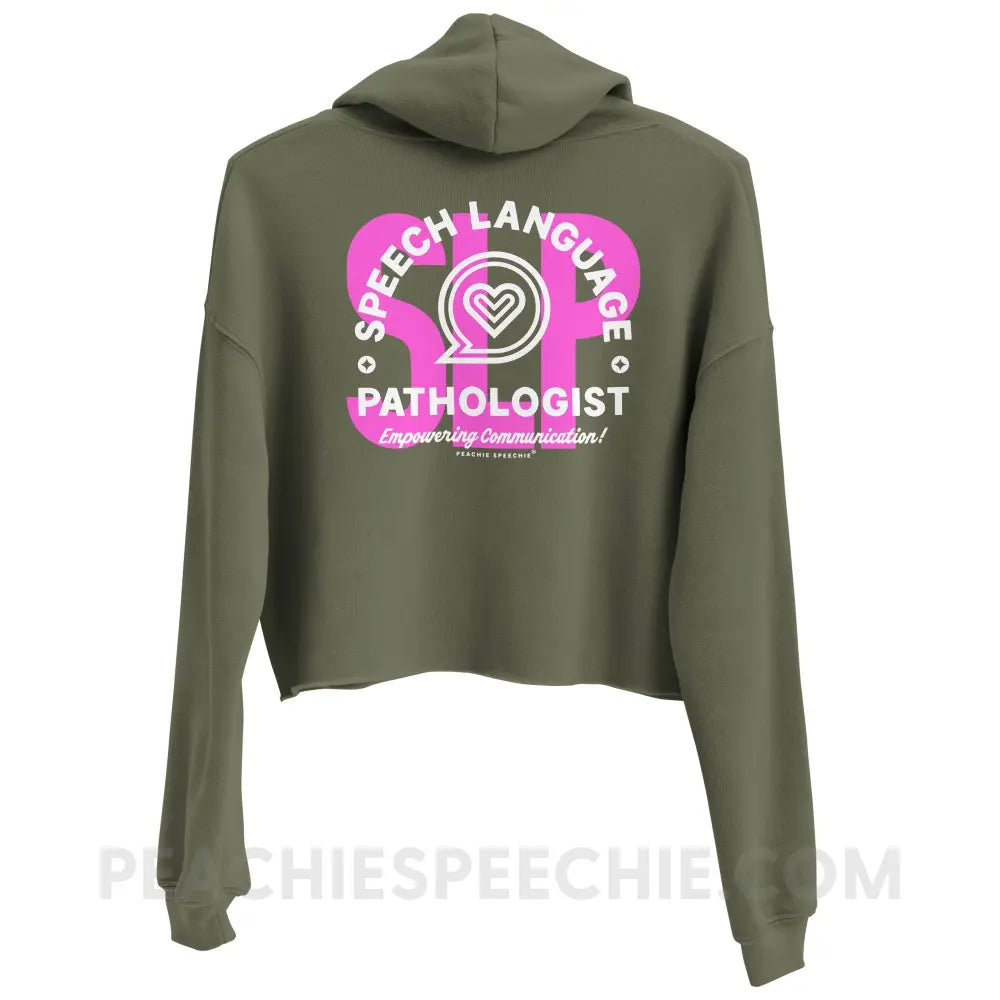 SLP Empowering Communication Crop Hoodie peachiespeechie.com