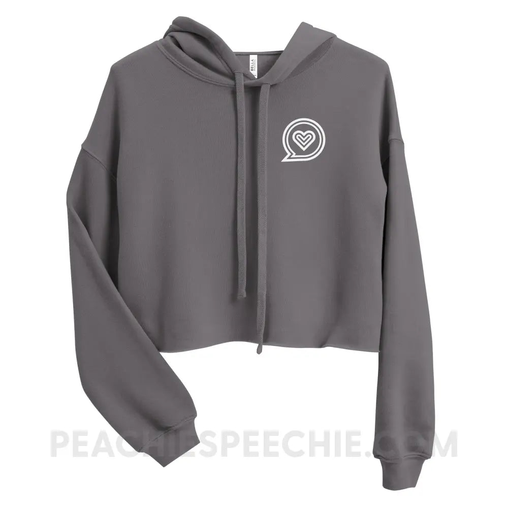 SLP Empowering Communication Crop Hoodie Storm / S peachiespeechie.com