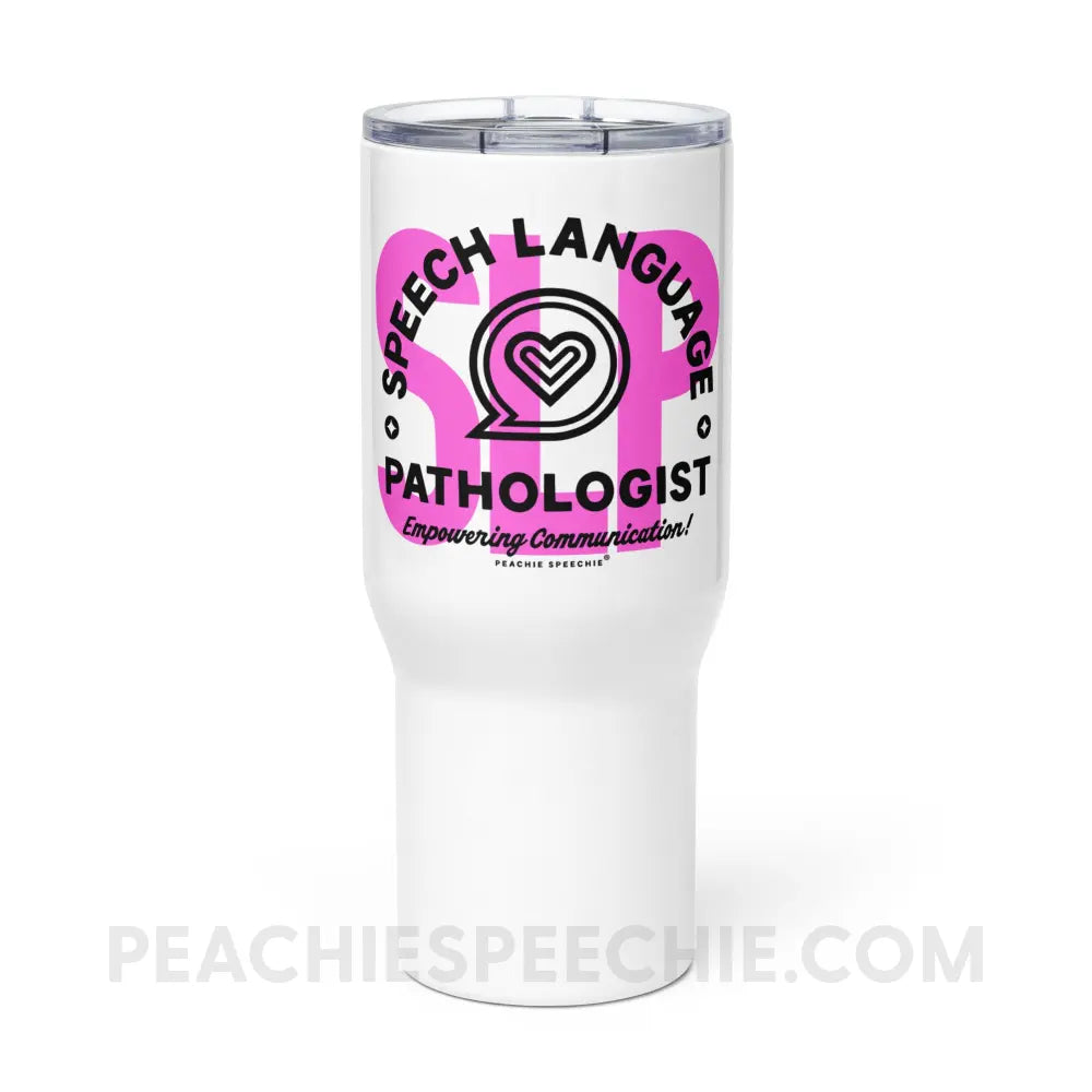 SLP Empowering Communication Travel Mug 25 oz peachiespeechie.com