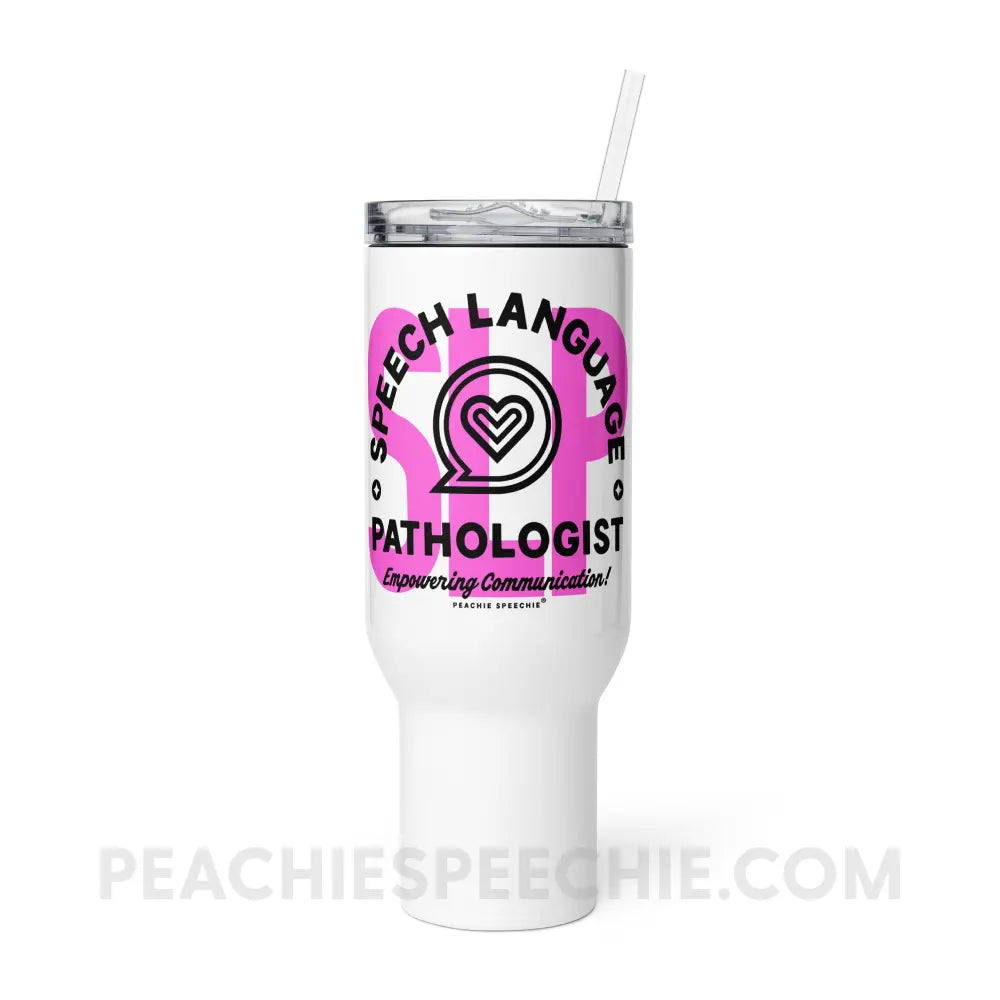 SLP Empowering Communication Travel Mug 40 oz peachiespeechie.com