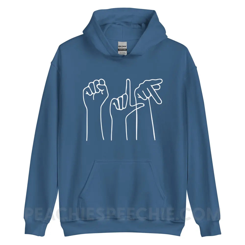 SLP Hands Classic Hoodie - Indigo Blue / S - peachiespeechie.com