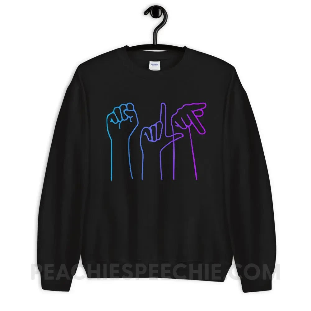 SLP Hands Classic Sweatshirt - Black / S - Hoodies & Sweatshirts peachiespeechie.com