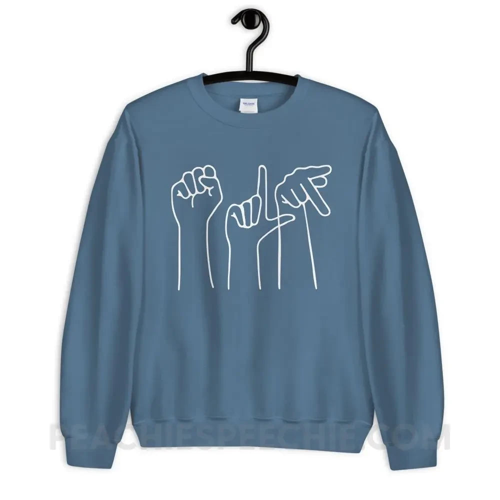 SLP Hands Classic Sweatshirt - Indigo Blue / S - Hoodies & Sweatshirts peachiespeechie.com