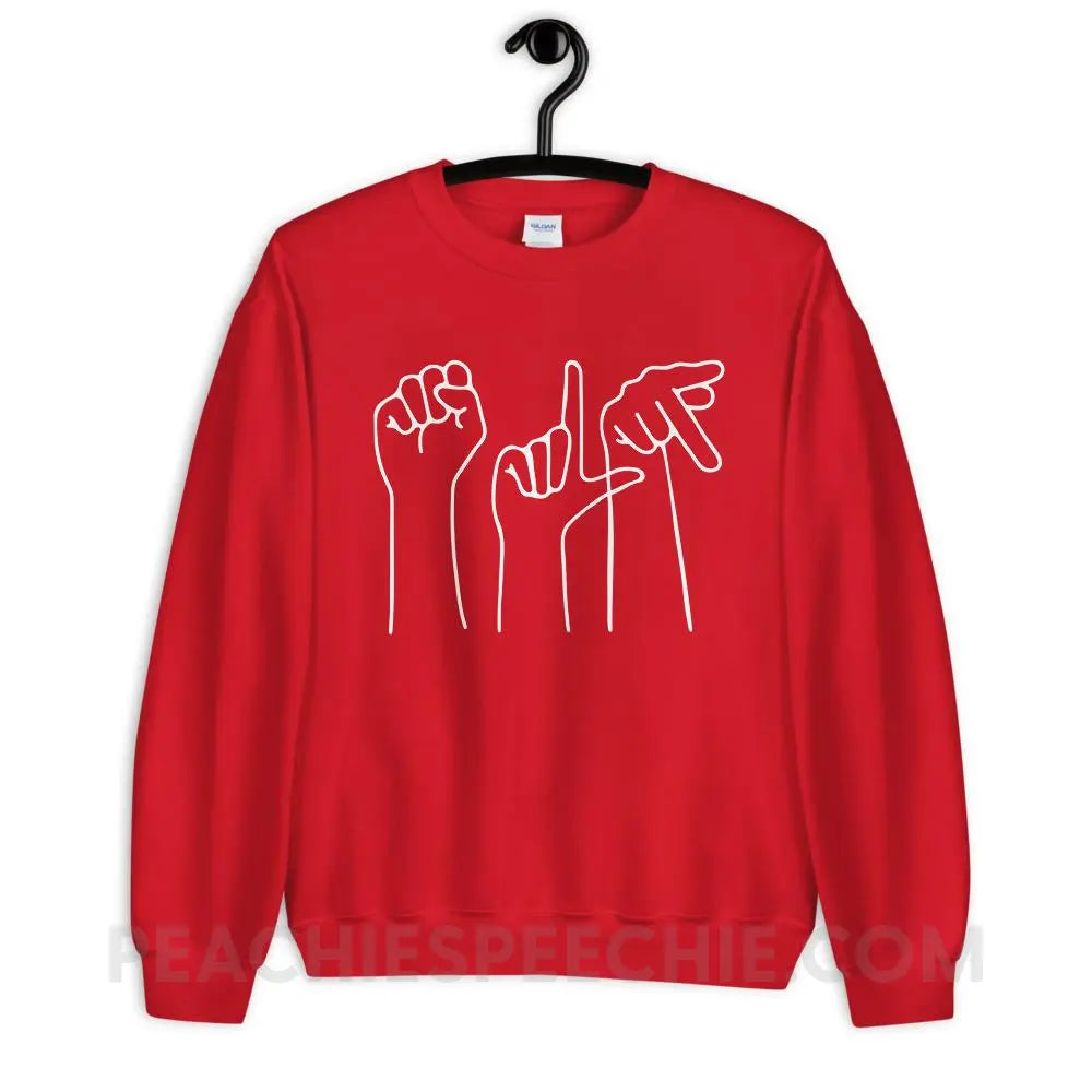SLP Hands Classic Sweatshirt - Red / S - Hoodies & Sweatshirts peachiespeechie.com