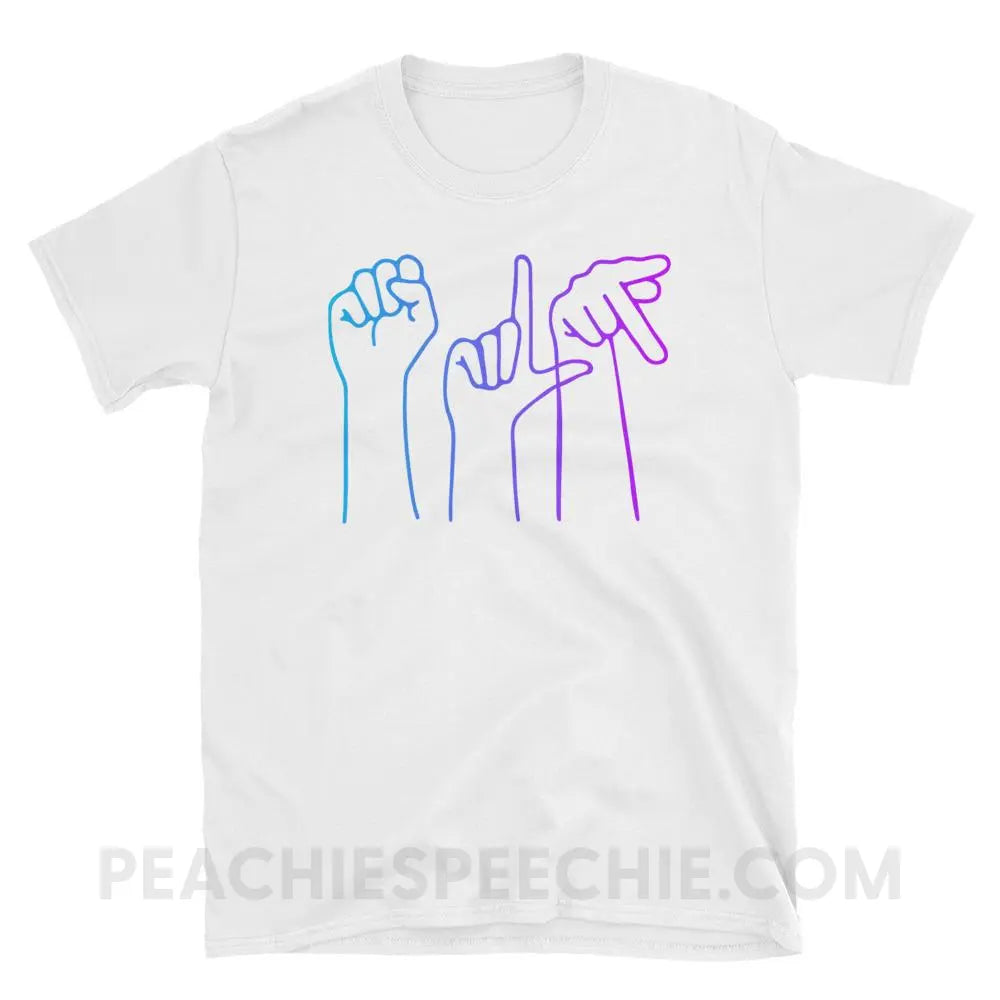 SLP Hands Classic Tee - White / S - T-Shirts & Tops peachiespeechie.com
