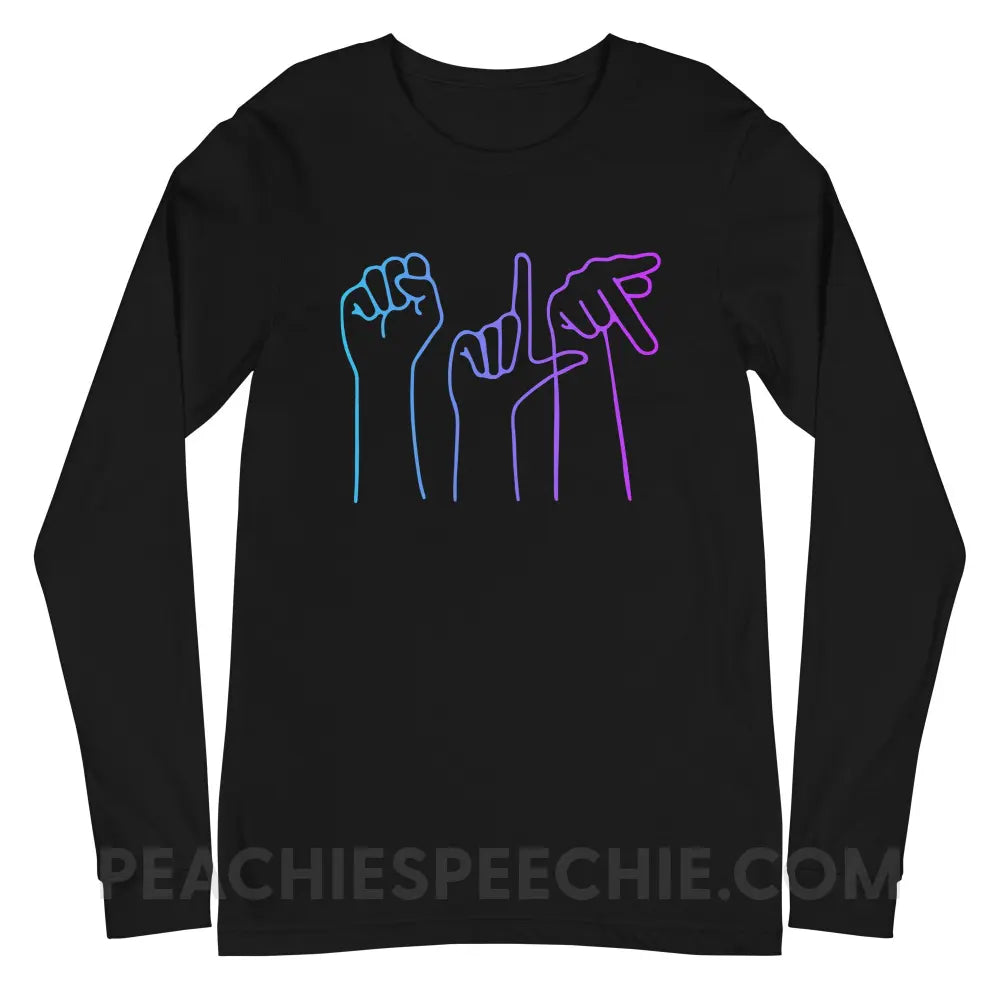 SLP Hands Long Premium Sleeve - Black / S - T-Shirts & Tops peachiespeechie.com