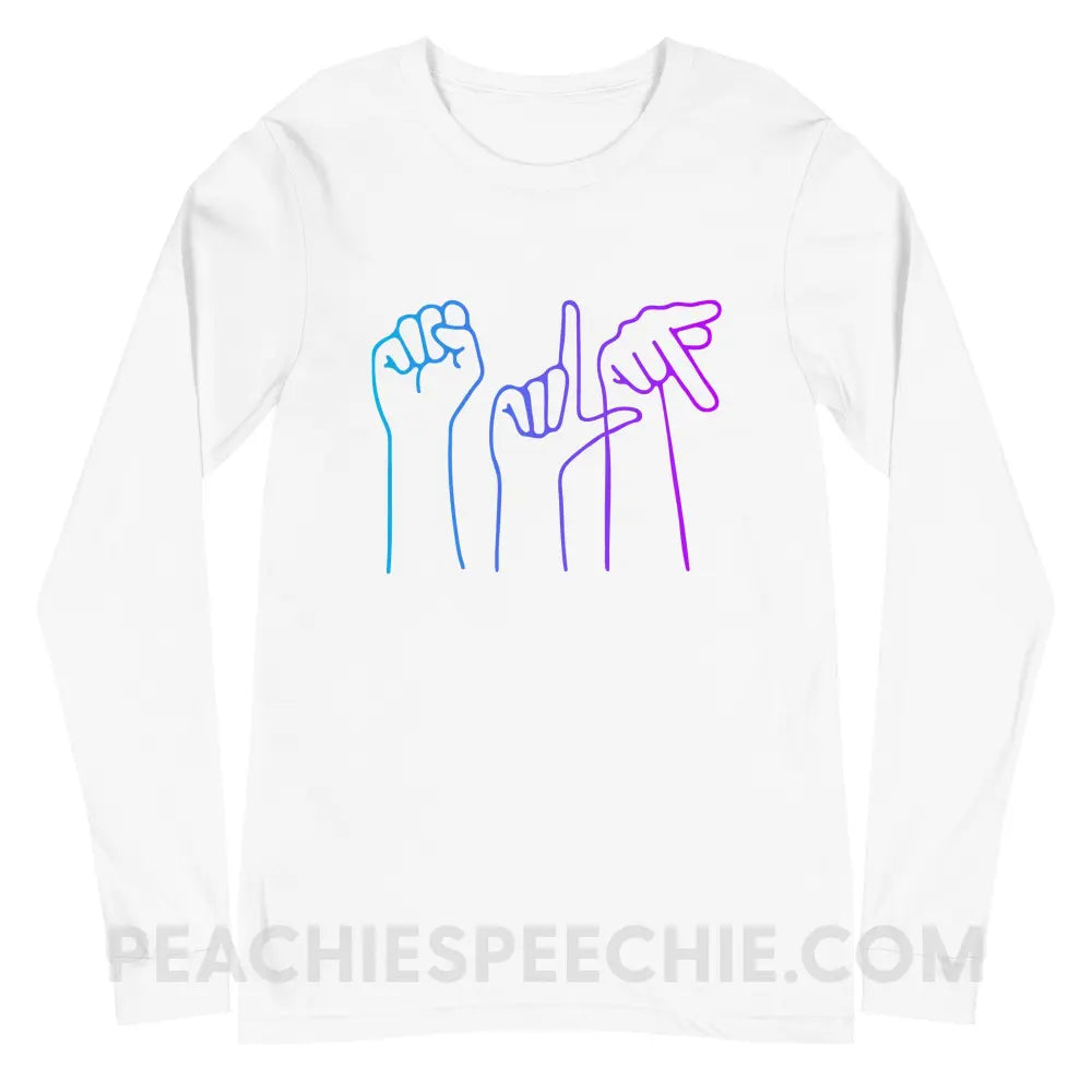 SLP Hands Long Premium Sleeve - White / S - T-Shirts & Tops peachiespeechie.com