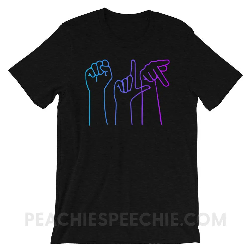 SLP Hands Premium Soft Tee - Black Heather / XS - T-Shirts & Tops peachiespeechie.com