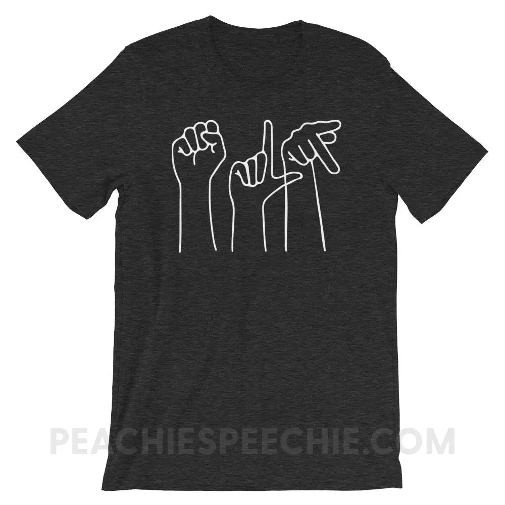 SLP Hands Premium Soft Tee - Dark Grey Heather / XS - T-Shirts & Tops peachiespeechie.com